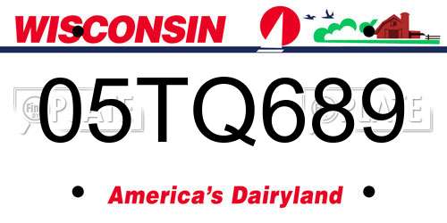 05TQ689 Wisconsin License Plate