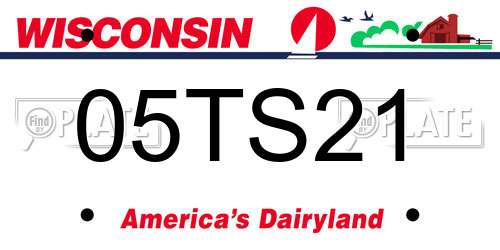 05TS21 Wisconsin License Plate