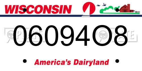 06094O8 Wisconsin License Plate