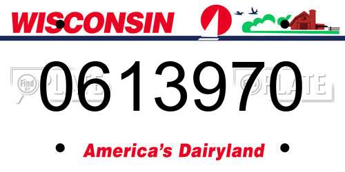 0613970 Wisconsin License Plate