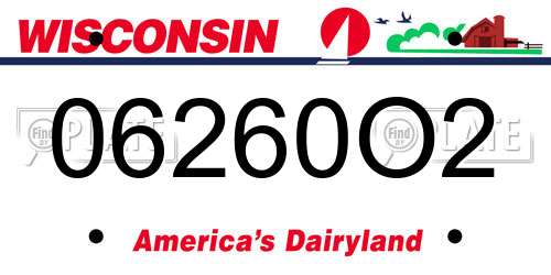 06260O2 Wisconsin License Plate