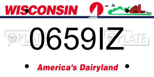0659IZ Wisconsin License Plate