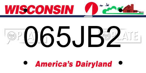 065JB2 Wisconsin License Plate