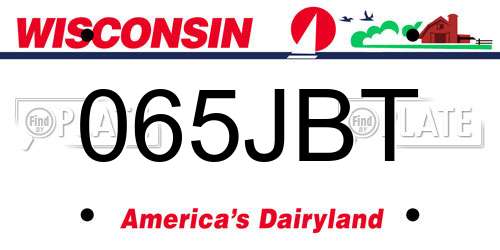 065JBT Wisconsin License Plate