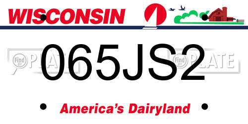 065JS2 Wisconsin License Plate