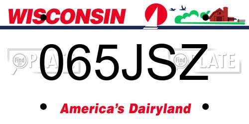 065JSZ Wisconsin License Plate