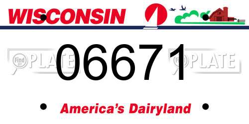 06671 Wisconsin License Plate