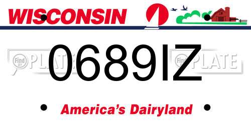 0689IZ Wisconsin License Plate