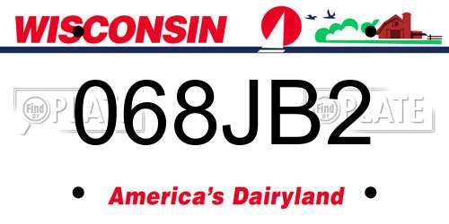068JB2 Wisconsin License Plate