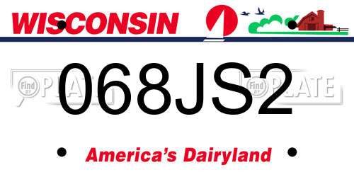 068JS2 Wisconsin License Plate