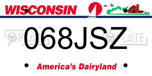 068JSZ Wisconsin License Plate