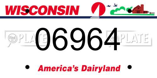 06964 Wisconsin License Plate