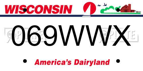 069WWX Wisconsin License Plate