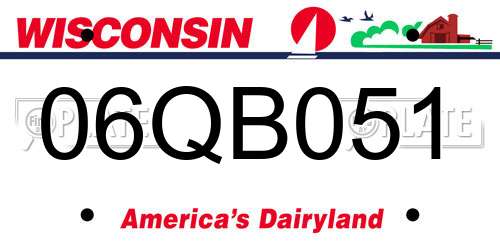 06QB051 Wisconsin License Plate