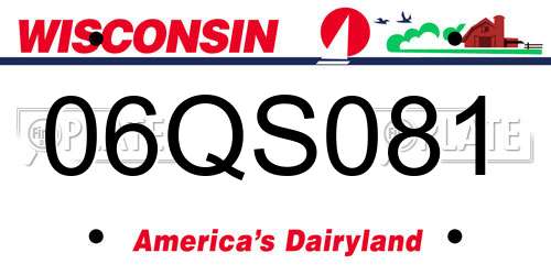 06QS081 Wisconsin License Plate