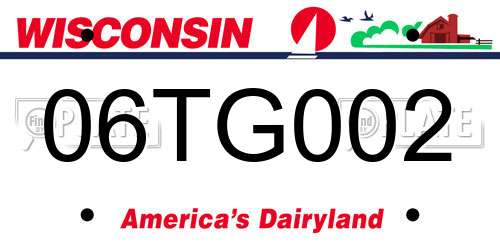 06TG002 Wisconsin License Plate