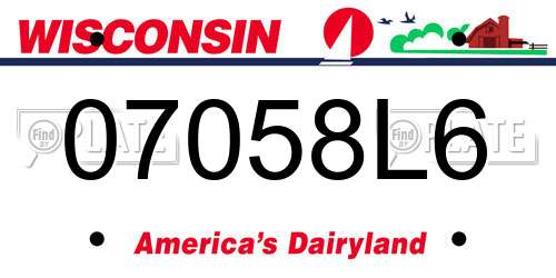 07058L6 Wisconsin License Plate