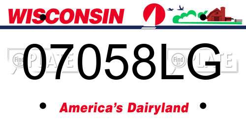 07058LG Wisconsin License Plate
