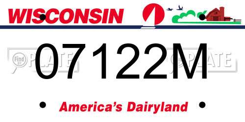 07122M Wisconsin License Plate