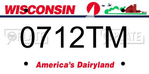 0712TM Wisconsin License Plate