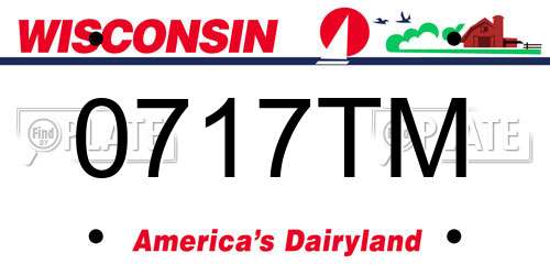 0717TM Wisconsin License Plate