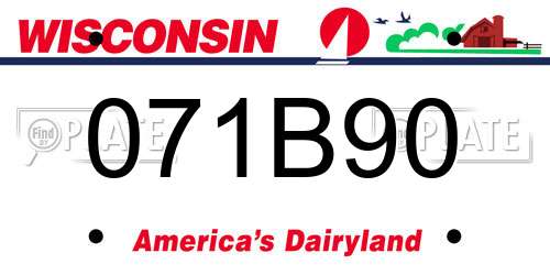 071B90 Wisconsin License Plate