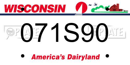 071S90 Wisconsin License Plate