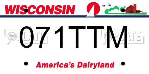 071TTM Wisconsin License Plate