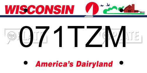 071TZM Wisconsin License Plate