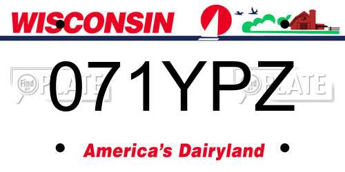 071YPZ Wisconsin License Plate