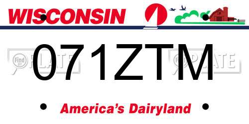 071ZTM Wisconsin License Plate