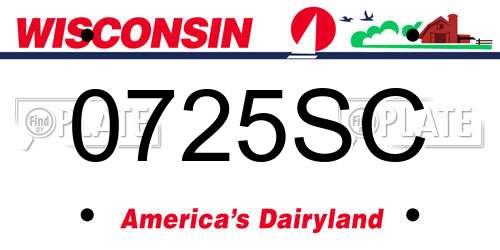 0725SC Wisconsin License Plate