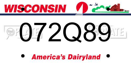072Q89 Wisconsin License Plate