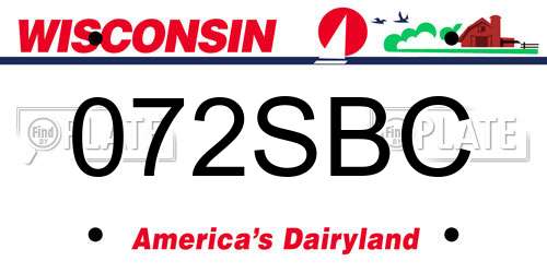 072SBC Wisconsin License Plate