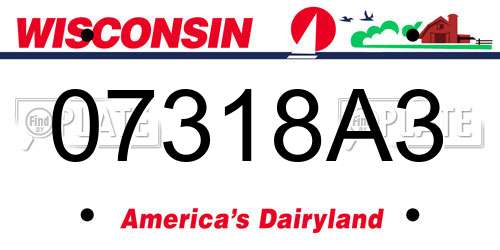 07318A3 Wisconsin License Plate