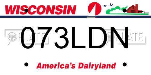 073LDN Wisconsin License Plate