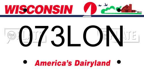 073LON Wisconsin License Plate
