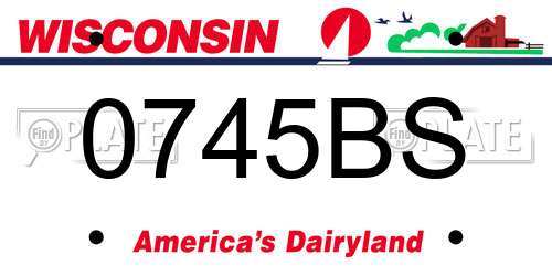 0745BS Wisconsin License Plate