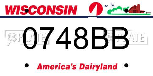 0748BB Wisconsin License Plate
