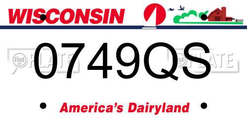 0749QS Wisconsin License Plate