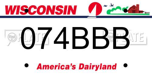 074BBB Wisconsin License Plate