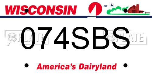 074SBS Wisconsin License Plate