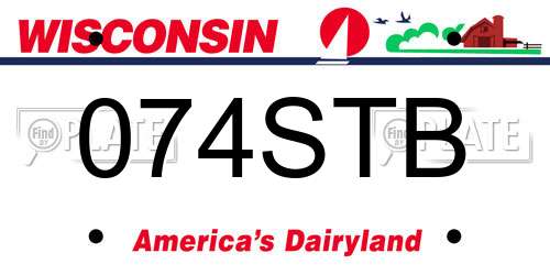 074STB Wisconsin License Plate