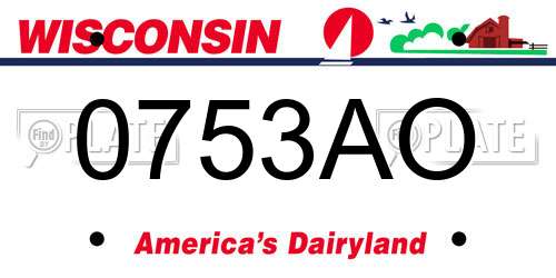 0753AO Wisconsin License Plate