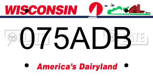 075ADB Wisconsin License Plate