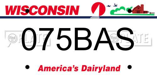 075BAS Wisconsin License Plate