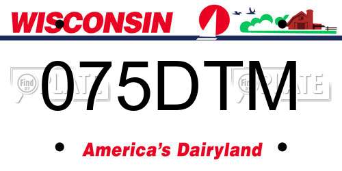 075DTM Wisconsin License Plate