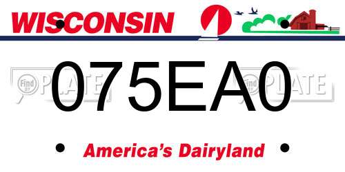 075EA0 Wisconsin License Plate