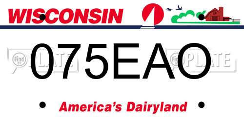 075EAO Wisconsin License Plate