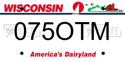 075OTM Wisconsin License Plate